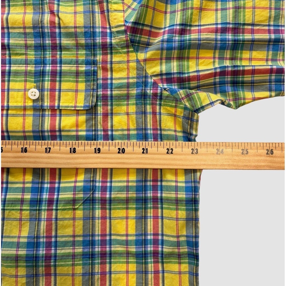 Polo Ralph Lauren Men's Large Plaid Long Sleeve Button Up Epaulettes Pockets - Picture 2 of 9